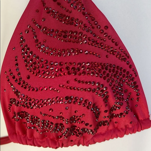 Red Dazzling Bikini Top Water Vixen Swim Crystals - Picture 6 of 10